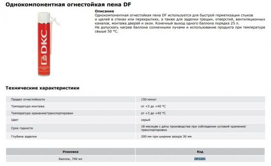Пена огнезащитная, баллон 740 мл